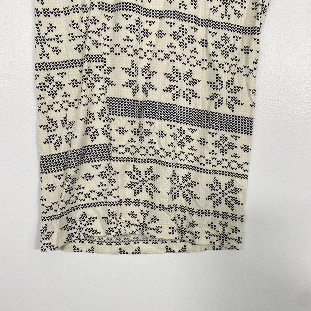 Kate Quinn Pajama Pants Womens Large Ivory Fair Isle Bamboo‎ Lounge Christmas